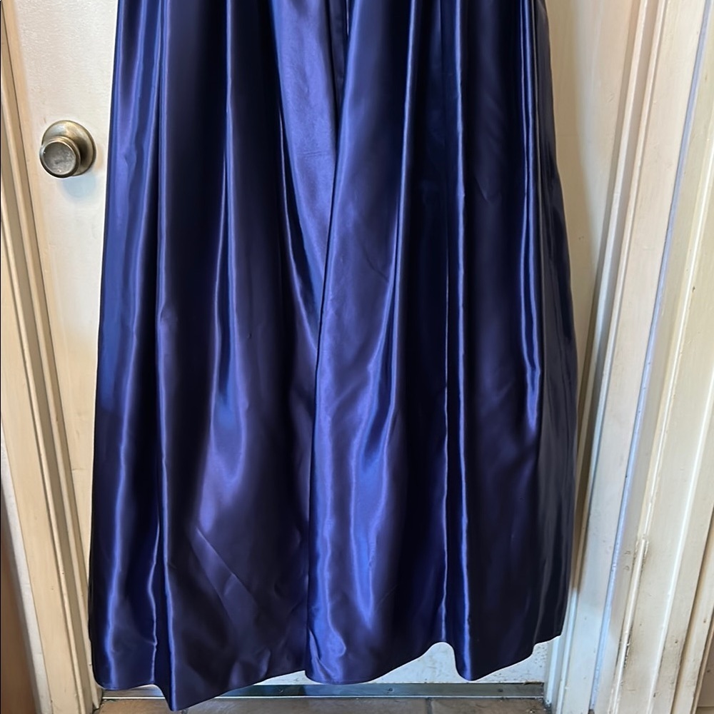 Jessica McClintock for Gunne Sax Navy Blue Satin  Corset Prom Dress size 5/6 - Picture 6 of 12